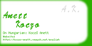 anett koczo business card