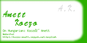 anett koczo business card